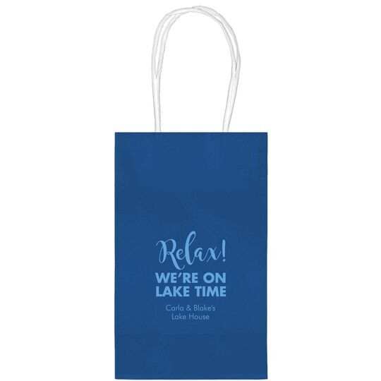 Relax We're on Lake Time Medium Twisted Handled Bags